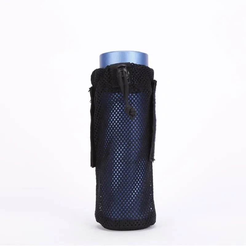 pochette pour bouteille d'eau avec sangles molle, clip ceinture, mousqueton, sac de rangement pliable en maille pour voyage, pêche, chasse, randonnée