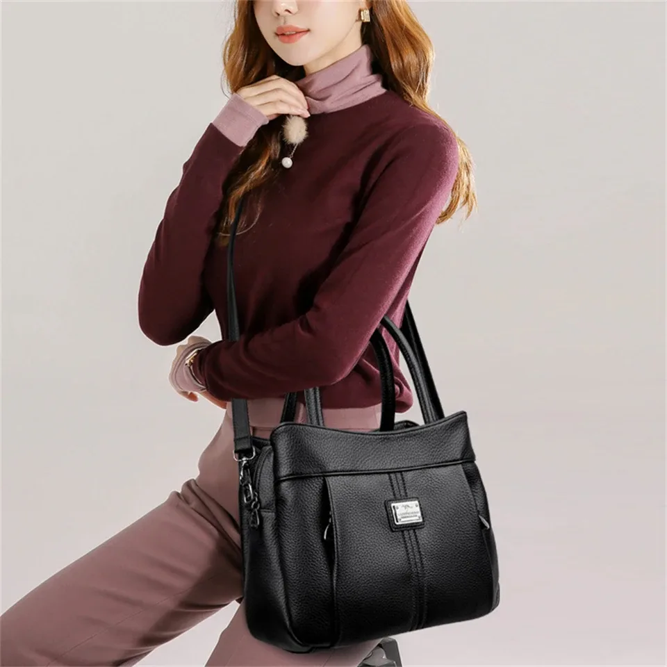sac à bandoulière en cuir de haute qualité pour femme, sacs à poignée supérieure, sacs à main pour femme, sac messager, designer de luxe, initié