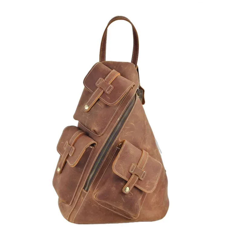nouveau sac à dos décontracté en cuir de vache pour hommes, sac à dos vintage de grande capacité pour alpiniste, sac de voyage pour hommes