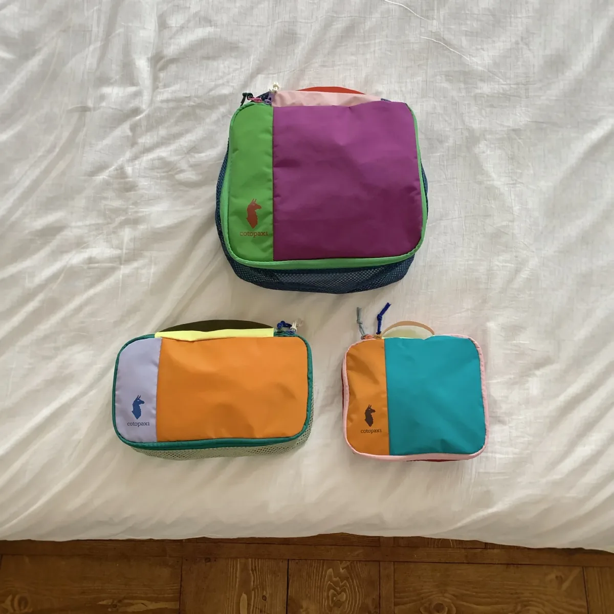 trousse de toilette de voyage imperméable 3 pièces multicolore patchwork 2026 – pochette organisateur cosmétique portable pour gym, extérieur et maquillage quotidien