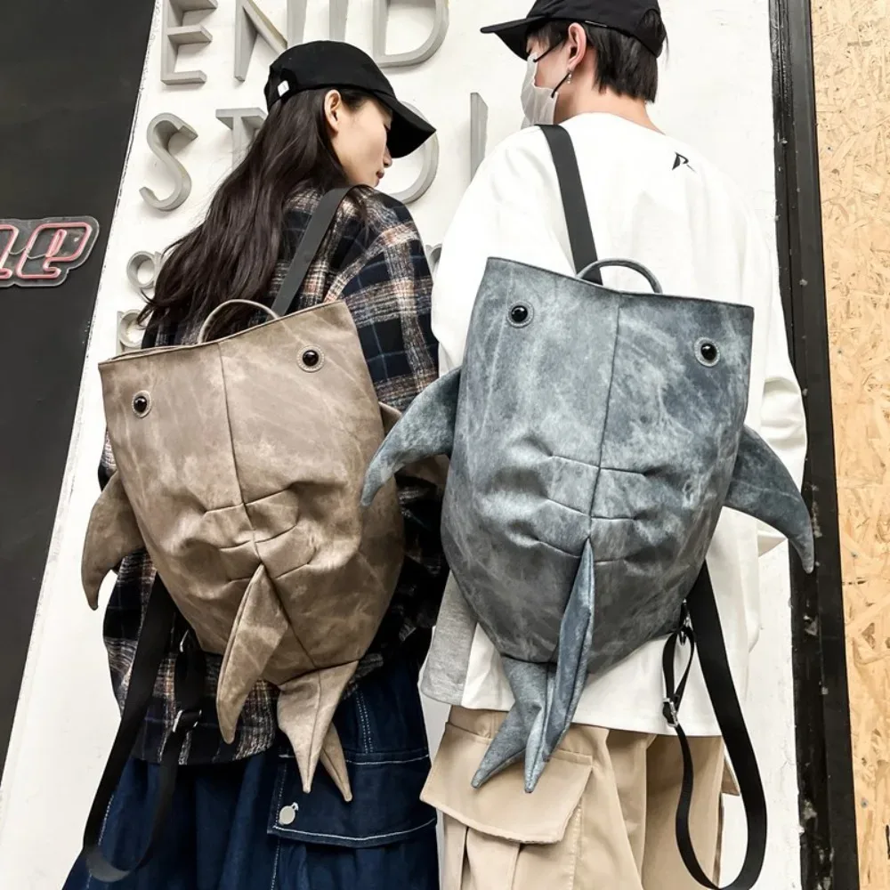 Sac à dos en forme de baleine animale de grande capacité, sac à dos Oxford grillé, sac à dos étanche à fermeture éclair, sac initié au collège pour étudiants