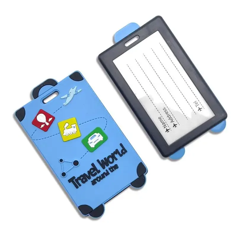 vente flash : étiquette à bagages en caoutchouc souple, anti-perte, inscription, identification logistique, carte d'embarquement, étiquette de valise, étiquette à bagages en silicone