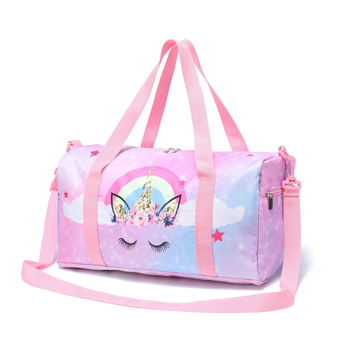 sacs de voyage classiques licorne sirène imprimés en 3d, grande capacité, sac bandoulière en forme de baril, sacs de sport de plein air, sac de yoga et de gym