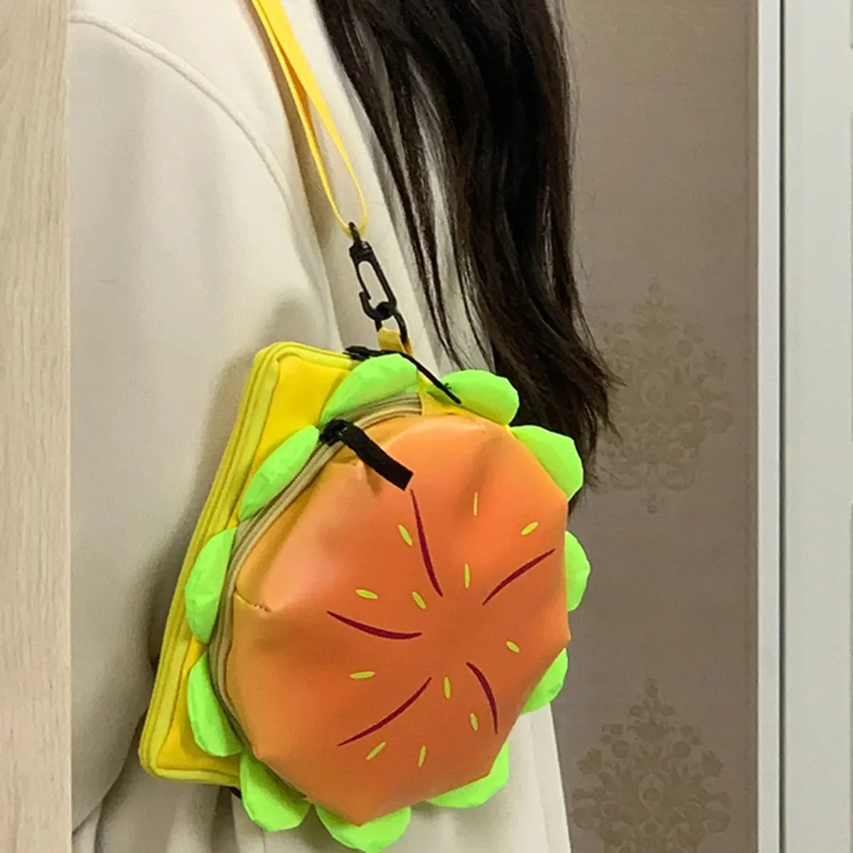 sac dos pvc hamburger motif graines ligne rouge feuille vert soie doublure voyage plein air capacité inférieure 20 litres