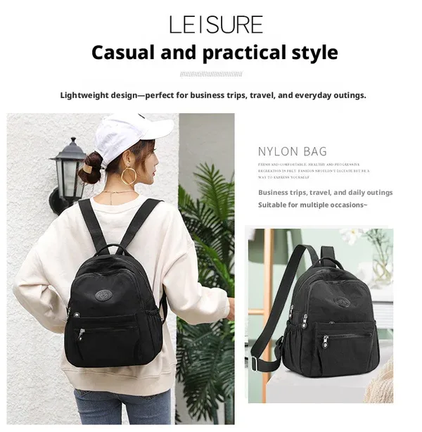 sac à dos tendance pour femmes en nylon oxford, petit sac à dos coréen stylé, sac à livres polyvalent en toile, sac de voyage pour maman