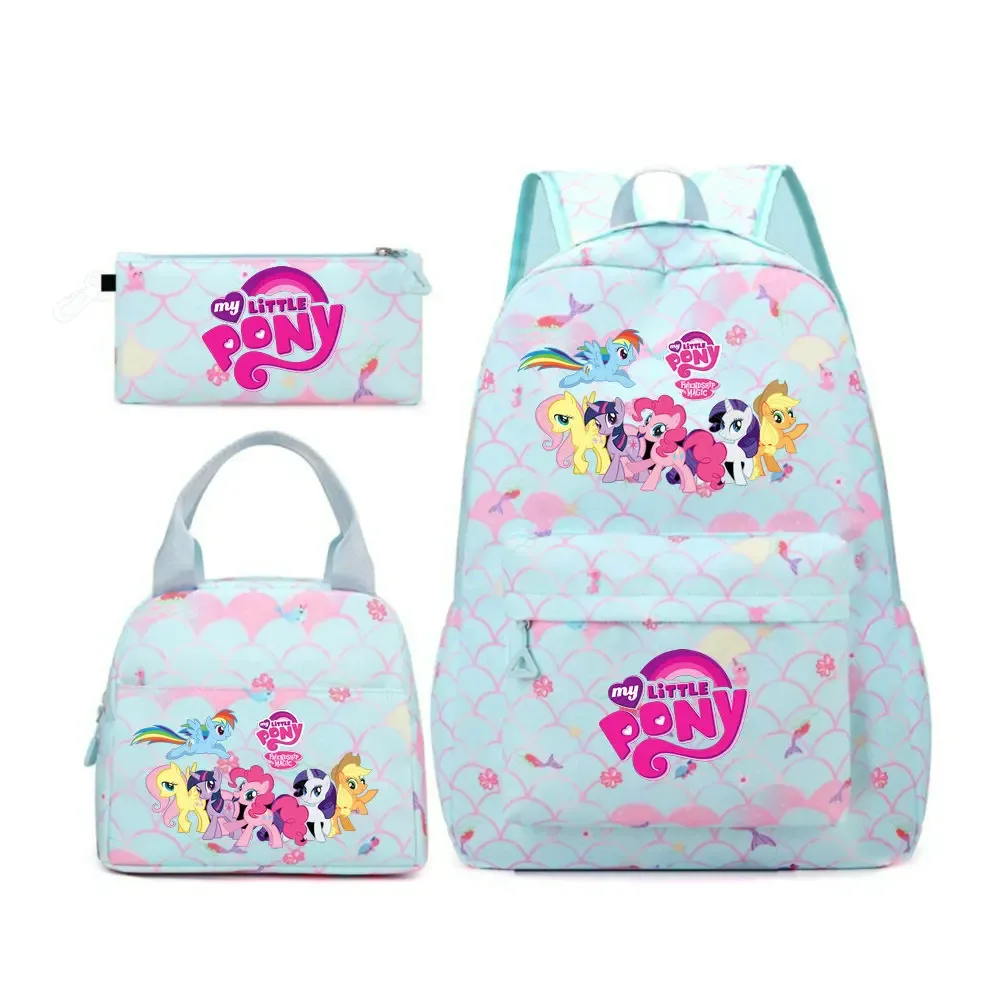 sac à dos my little pony, 3 pièces/ensembles, sac à dos de sport pour filles, sac à dos pour ordinateur portable, sac à dos de voyage pour adolescents, sac à livres pour étudiants et adolescents