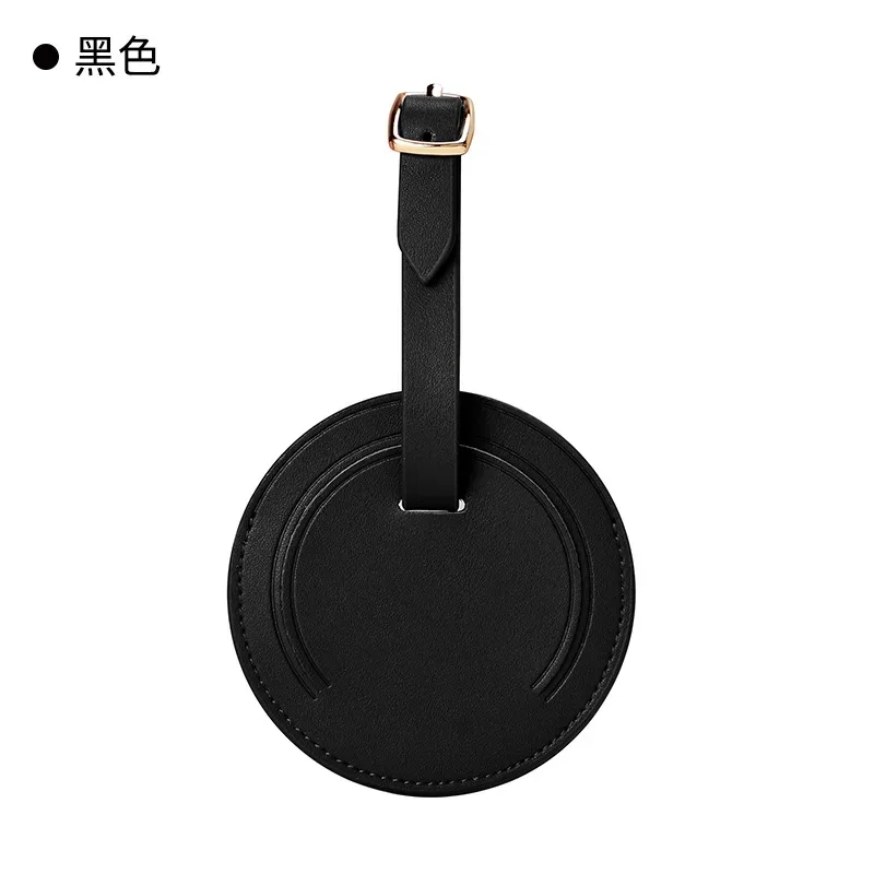 étiquette de bagage carrée en cuir véritable pour voyage, gravure, nom personnalisé, étiquette de valise ronde de luxe, sac à main pour femme, pendentif à breloque, cadeau
