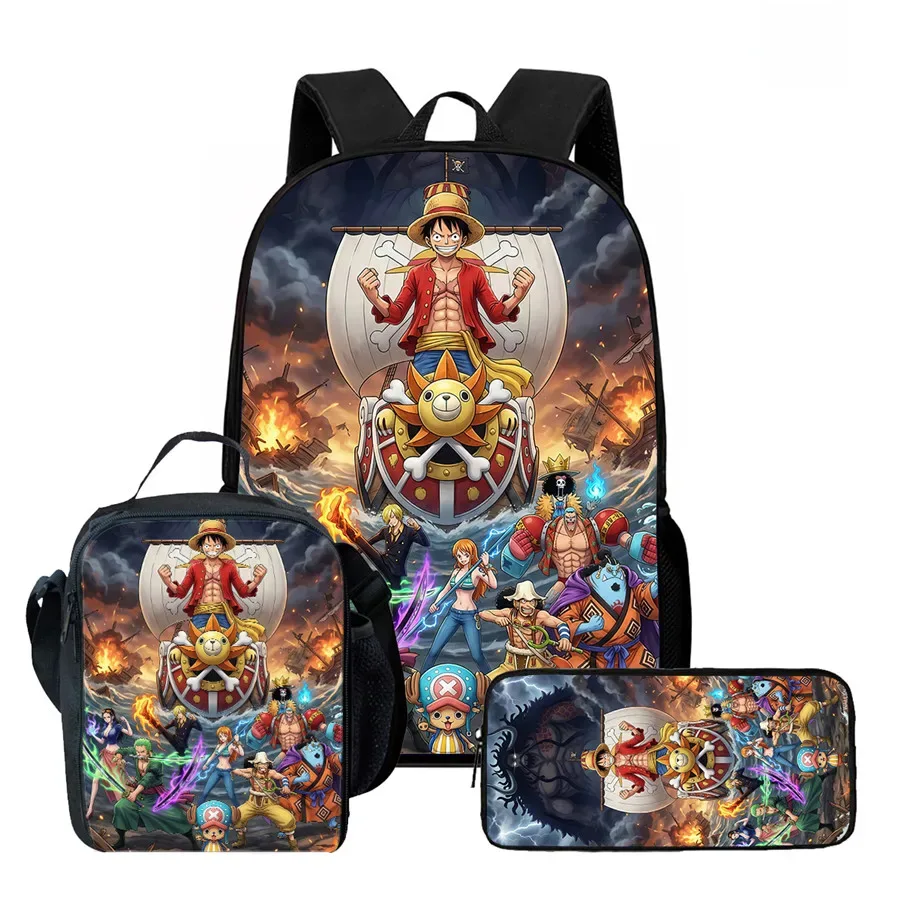 sac dos polyester dessin animé noir motifs personnages animés format 20 35 litres poche ouvrante sangles ajustables usage scolaire voyage