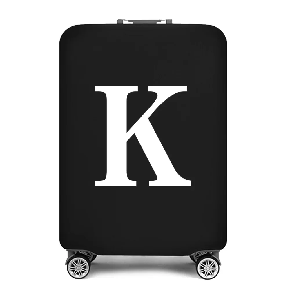 housse de protection pour bagages, housse de protection pour valise de 18 à 28 pouces, accessoires de voyage, 26 lettres blanches imprimées, housse anti-poussière élastique
