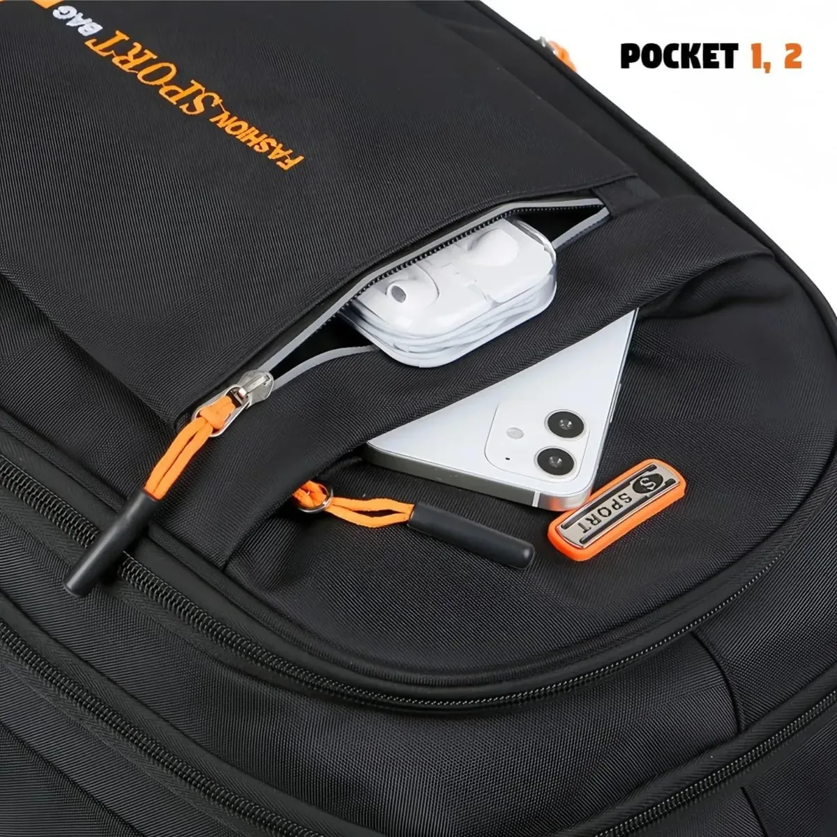 sac à dos pour ordinateur portable de 15,6 pouces avec trois grands compartiments, forte capacité de charge, supporte 45 lb, pour les trajets quotidiens et les voyages
