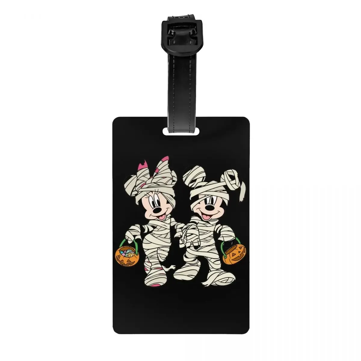 étiquette de bagage personnalisée m-mouse pour valises, étiquettes de bagage mignonnes de dessins animés, étiquette d'identification avec couverture de confidentialité