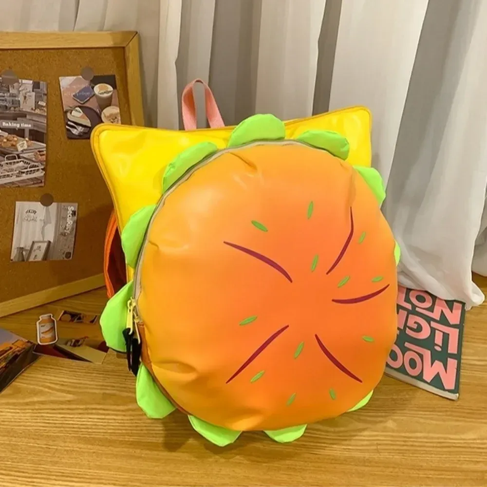 sac à dos pour cheeseburger de grande capacité, tendance, joli style, étanche, multicouche, pour hamburger, usage scolaire