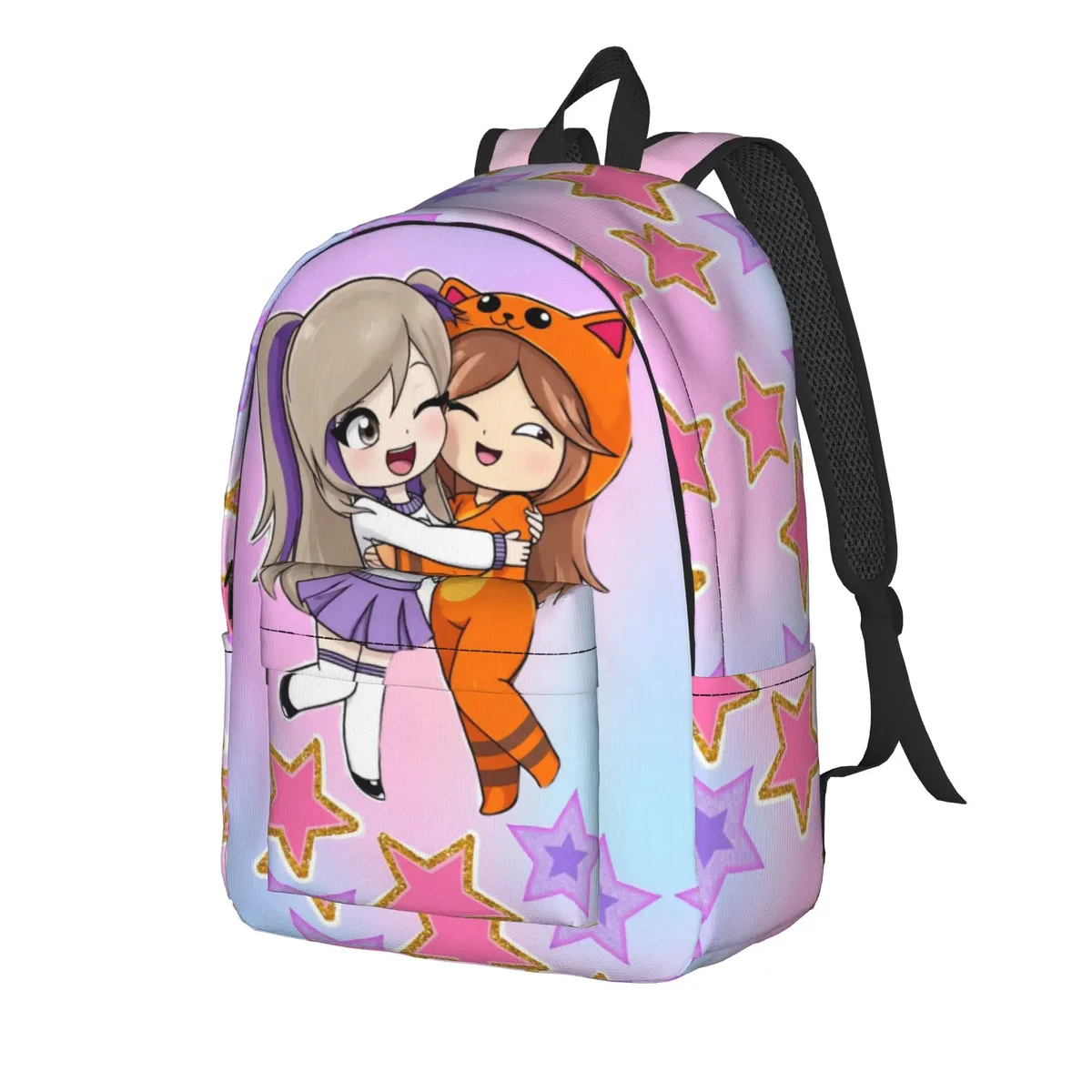 sac à dos orange hug star art lyna vallejos, sacs à dos de randonnée unisexes en polyester, grands sacs d'école décontractés