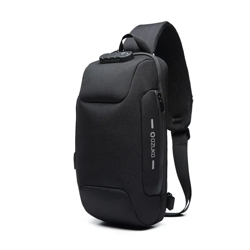 sac bandoulière antivol ozuko 2026 pour homme – sacoche de poitrine étanche pour courts trajets