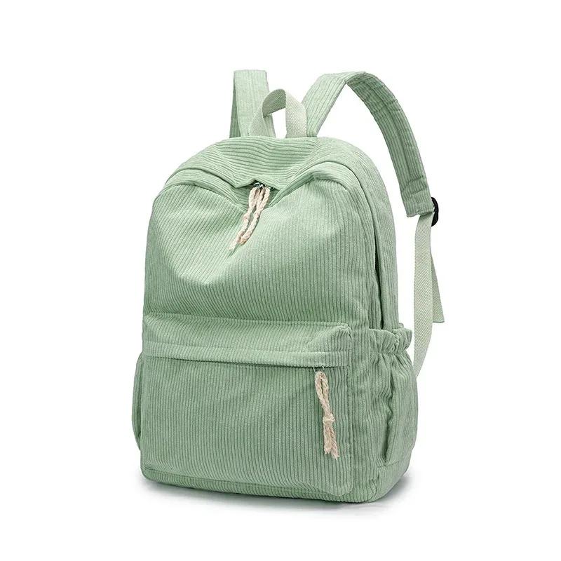 sac dos velours cotelé rayures verticales bandoulière arquée poche limon grande capacité voyage décontracté unisexe polyester doublure