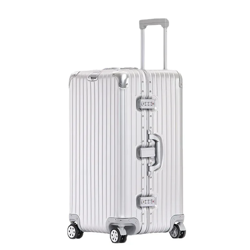 valise en alliage d'aluminium et de magnésium 100%, bagage métallique extra large, grande capacité, valise de voyage épaisse de 30 pouces, bagage de 32 pouces