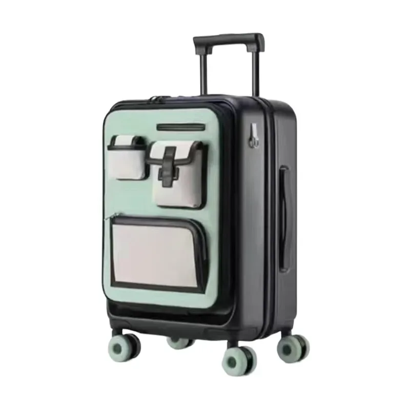 valise à main extensible à ouverture frontale de 20 pouces, avec roulettes et serrure tsa, bagage d'affaires au design de luxe