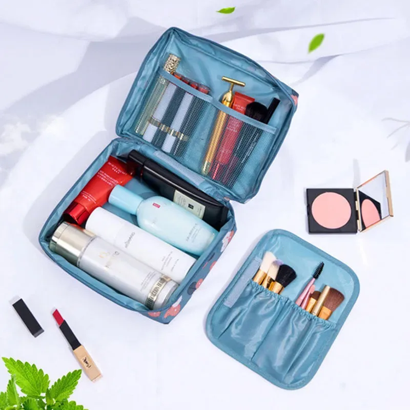 trousse de maquillage de voyage portable pour filles, étanche, multi-compartiments, multifonctionnelle, organisateur de toilette pour femmes