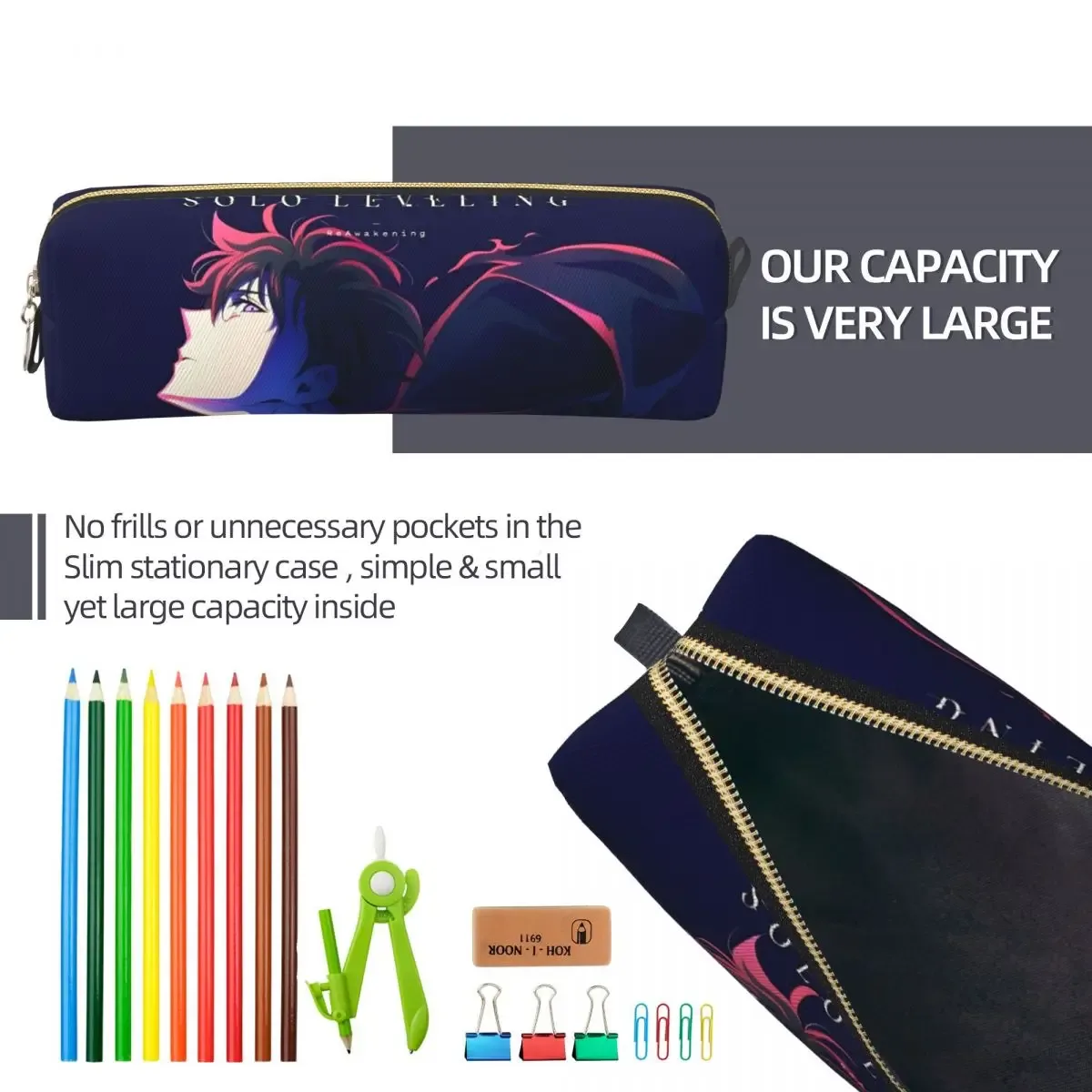 étuis à crayons créatifs s-solo à nivellement l, trousse à crayons pour étudiants, sac de grande capacité, papeterie cadeau scolaire pour étudiants