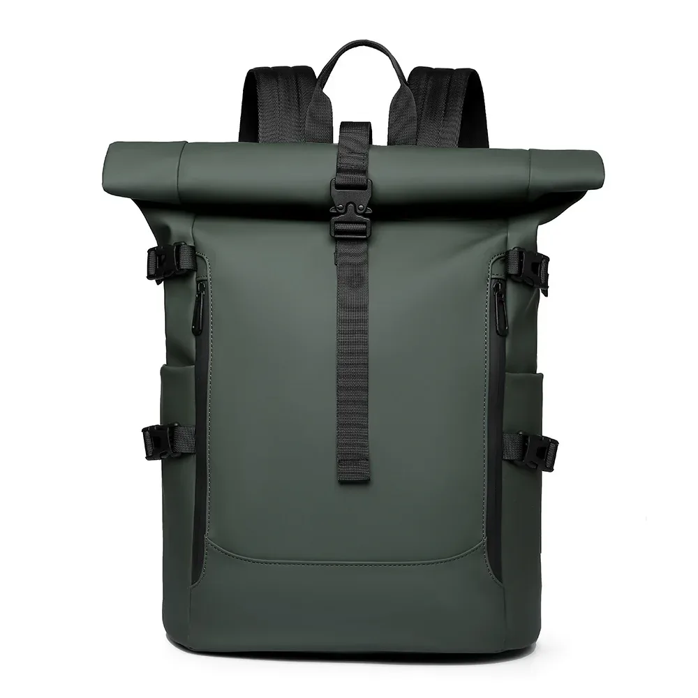 nouveau sac à bandoulière pour hommes, sac à dos de voyage pour ordinateur d'affaires, loisirs en plein air, bord roulé, mode pour les déplacements
