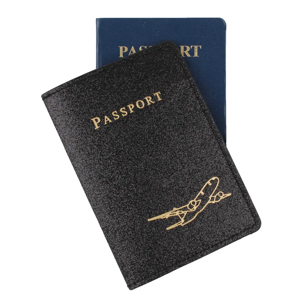 protège passeport organisateur avion doré noir rose pâle voyage document portefeuille crédit card protection