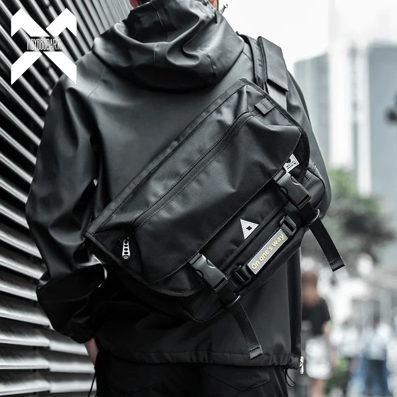 sac messager pour hommes, sac à bandoulière tactique tendance, sacs imperméables, sac streetwear hip hop, sac en oxford