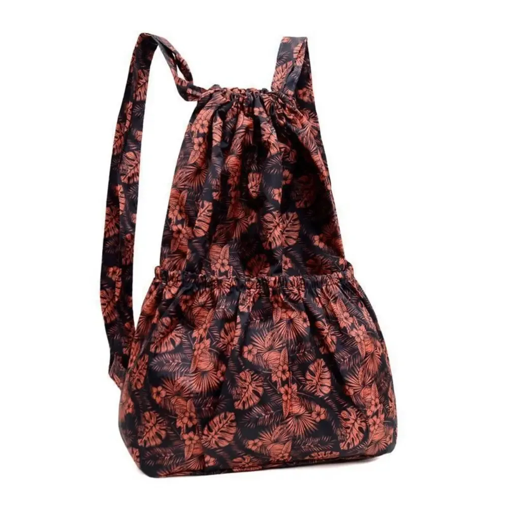 sac à provisions portable étanche en polyester pour dames, sacs à dos de grande capacité, sac à bandoulière de proximité, imprimé floral décontracté