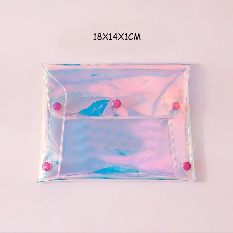 sac à cosmétiques transparent laser pour femmes, trousse à crayons de maquillage transparente, organisateur de toilette de voyage, pochette mignonne