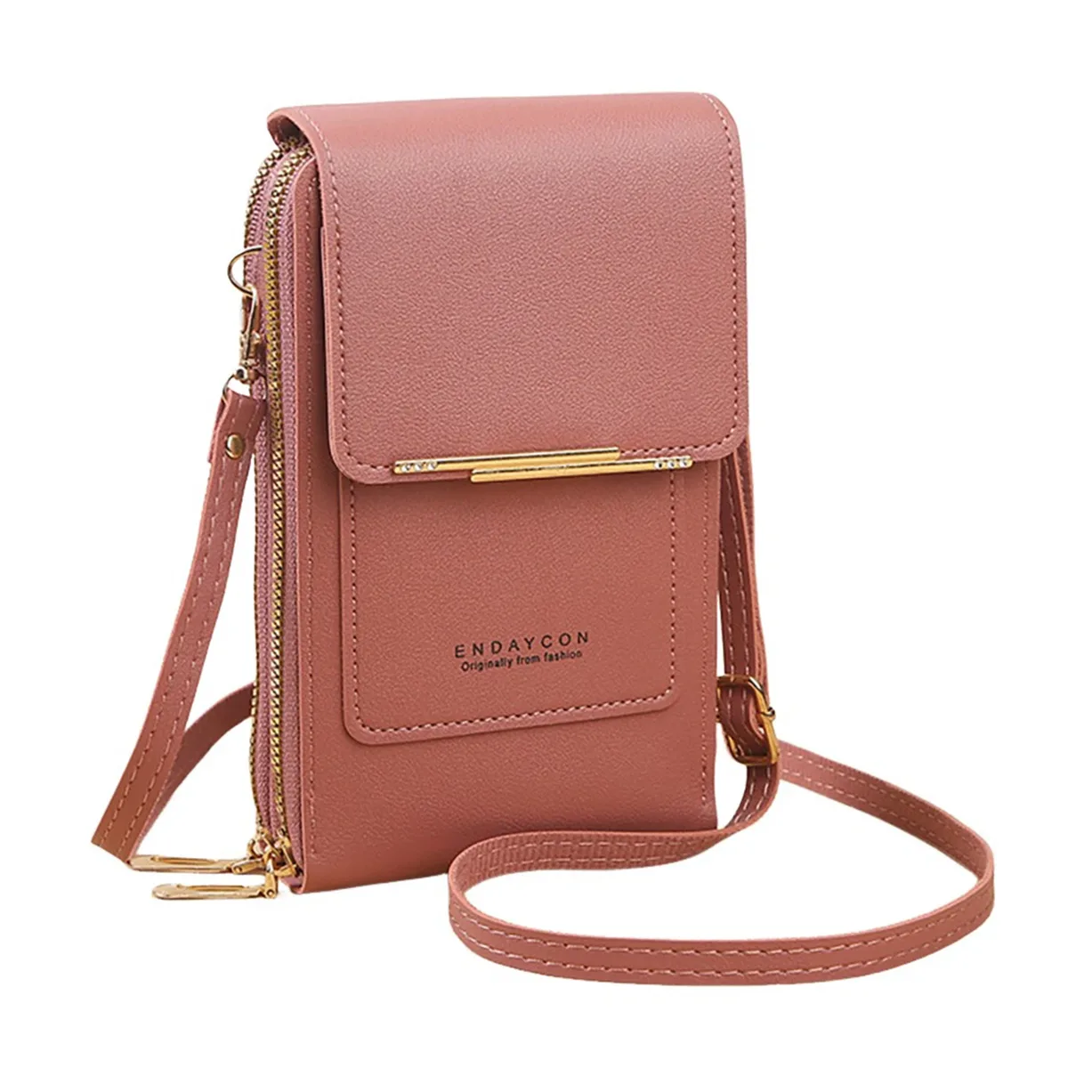 sac à bandoulière pour téléphone avec fenêtre tactile, en cuir premium, anti-rfid, léger, pour femme, portefeuille