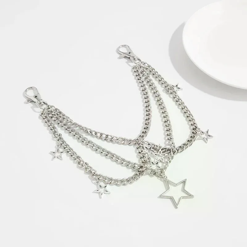 porte-clés tendance en forme de croix pour femmes, pendentif étoile, chaîne de sac, breloque pour sac à dos, porte-clés, accessoires y2k