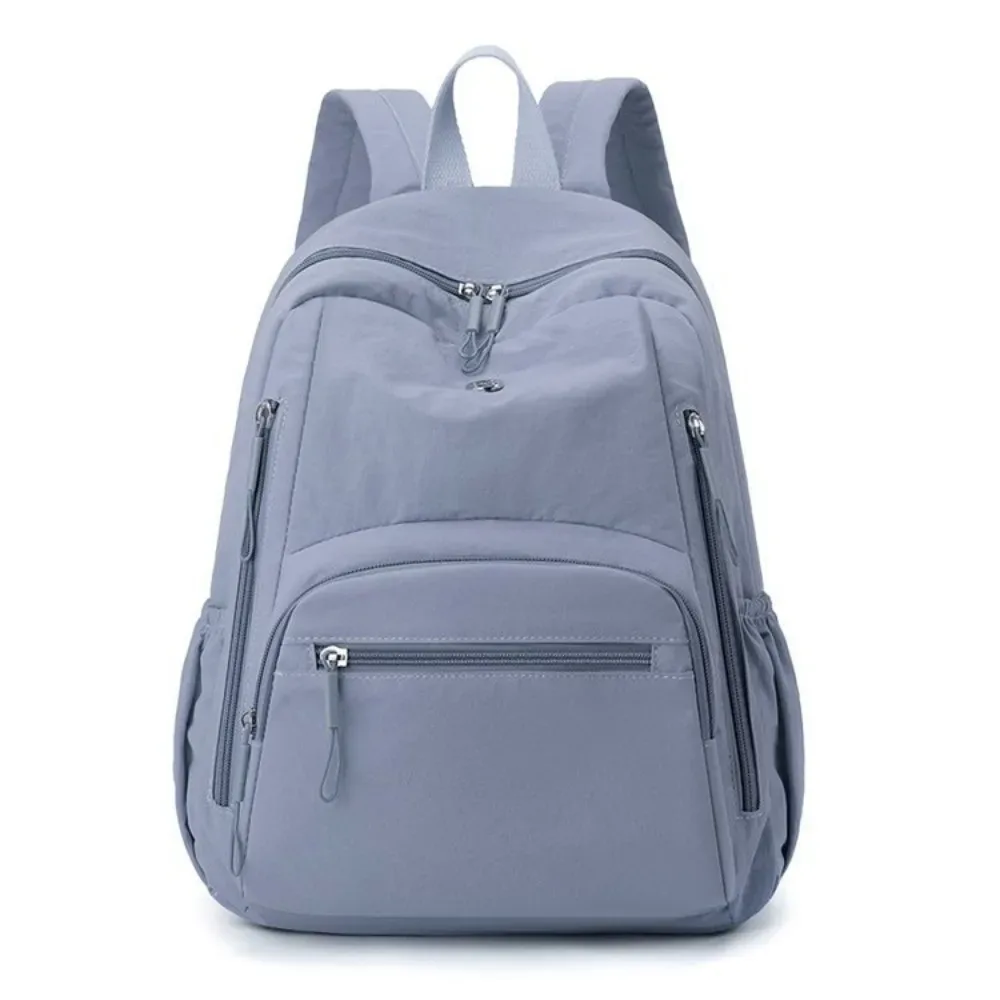 sac à dos décontracté en nylon grande capacité, léger et durable, pour l'école, les voyages, couleur unie, imperméable, pour ordinateur portable, idéal pour la gym