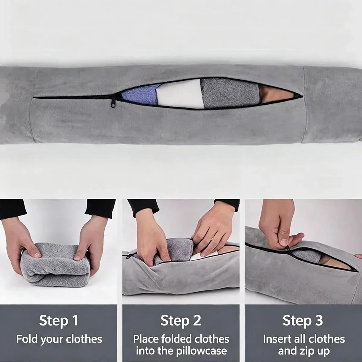 oreiller voyage forme u tissu noir velours pochette amovible confort personnalisable portable hygiénique usage multiple
