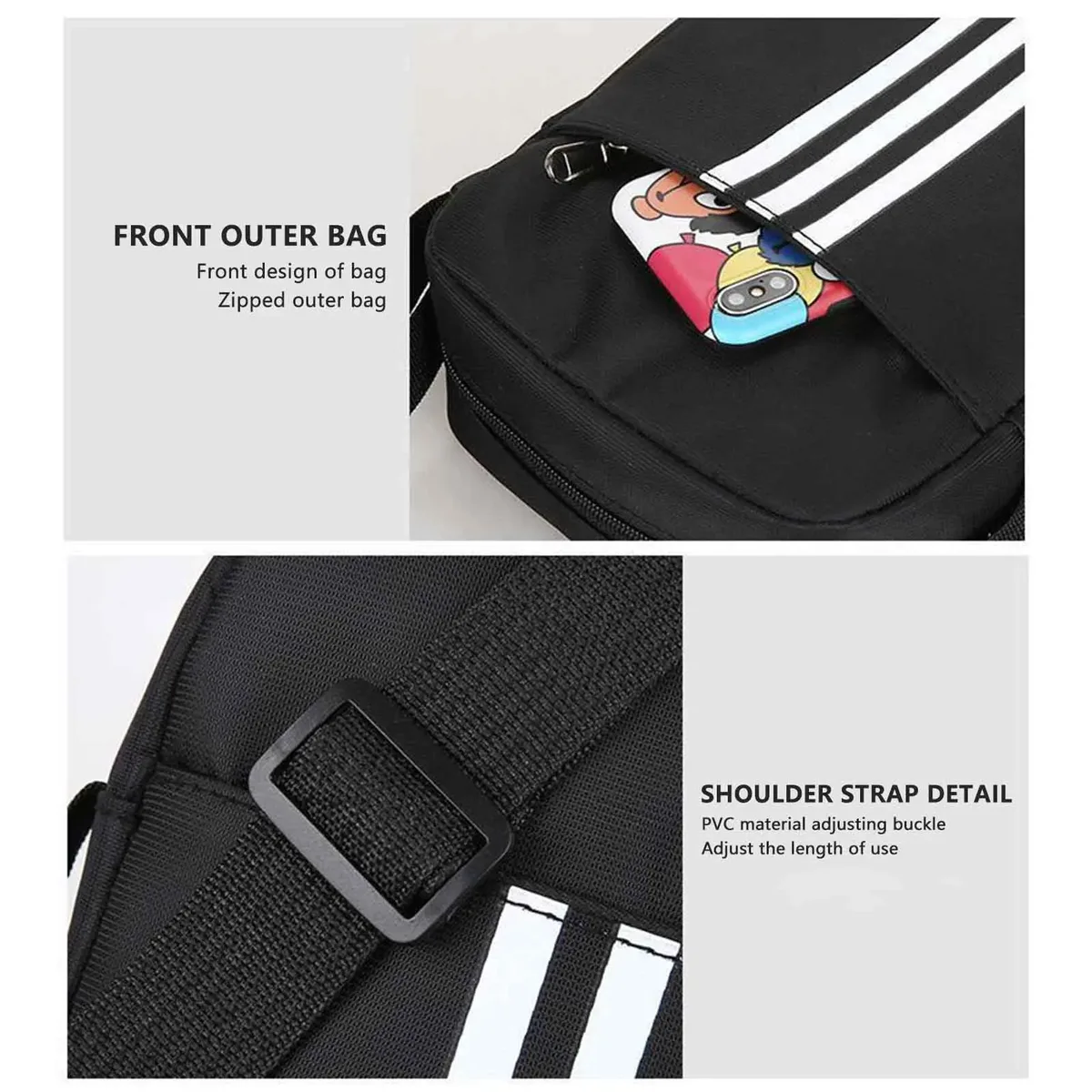 sac à bandoulière décontracté pour hommes, capacité de sac, matériau léger, sac à bandoulière latéral adapté aux amis, la famille, les voisins, cadeau