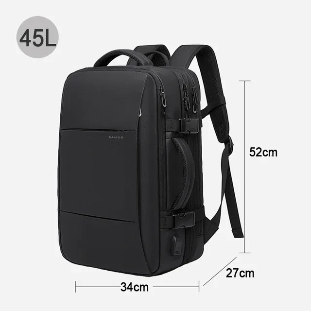 sac dos oxford université noir imperméable grande capacité expandable poche usb charge sangles adjustables usage voyage professionnel etudiant