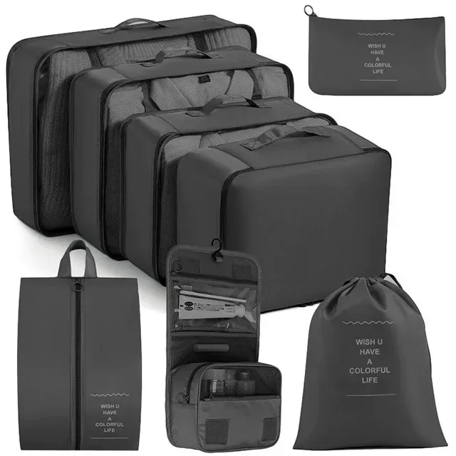 organisateur voyage polyester visibilité sac compresseur vêtements accessoires beige rose pâle léger résistant transport