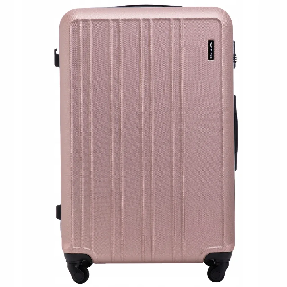 ensemble de bagages wings 3 valises abs + 28 "24" 20 " pouces / bagages de voyage / nettoyage facile / crash castle / poignées supplémentaires pratiques / télescopique government, 4 roues 360° ° harrier couleur champagne, bleu marine