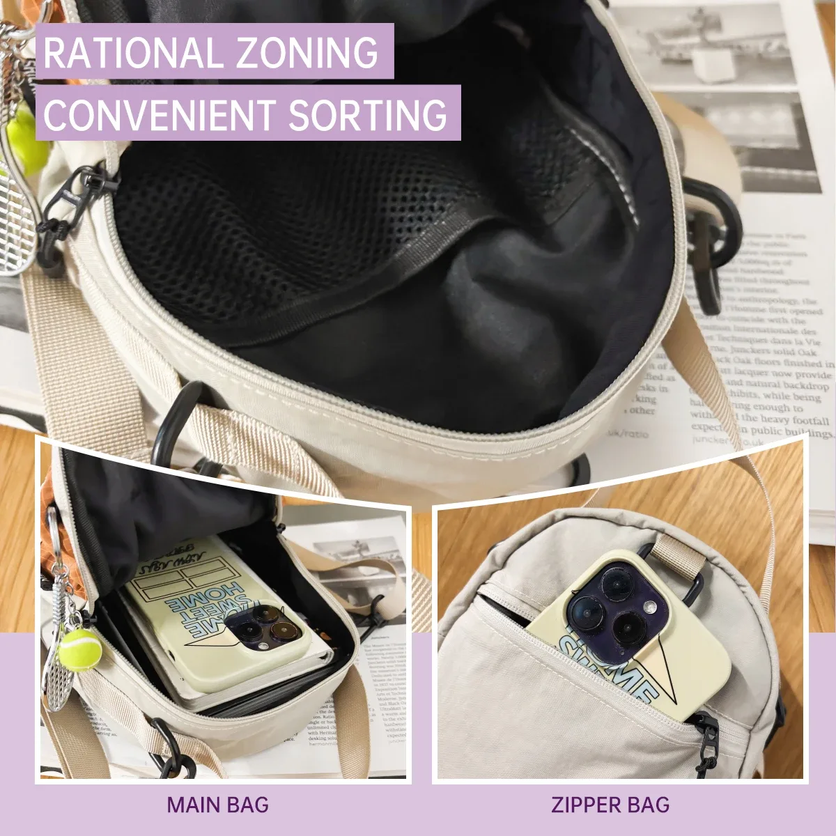 sac à bandoulière de banlieue à la mode, sac pour téléphone portable, sac de poitrine léger multifonctionnel, tasse d'eau de grande capacité, sac à bandoulière étanche, sac de bouteille d'eau, sports de plein air