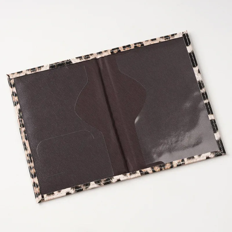 housse de protection pour passeport à imprimé léopard, porte-passeport de voyage, portefeuille, étui pour cartes en cuir pu, sac de rangement unisexe