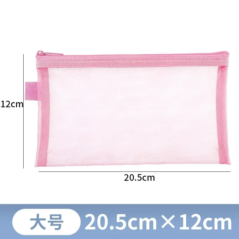 sac cosmétique de voyage en filet transparent, porte-cosmétiques, sac de rangement, étui à crayons à fermeture éclair, poudres de maquillage en nylon portable