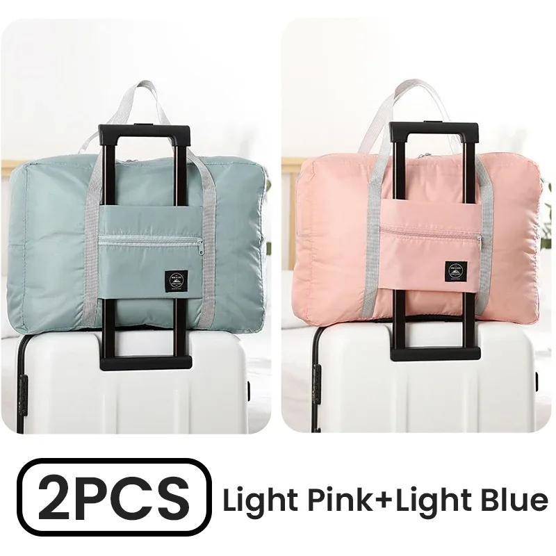 lot de 2 sacs de voyage pliables pour bagage cabine, sac de week-end, sac de nuit, sac de transport pour hôpital, sac de sport, bagage à main