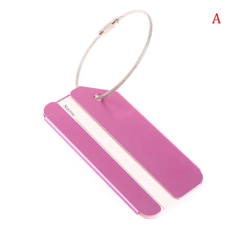 étiquettes de bagage de voyage en alliage, porte-étiquette d'adresse de valise, étiquettes de nom de bagage en métal, accessoires d'infraction, 1pc