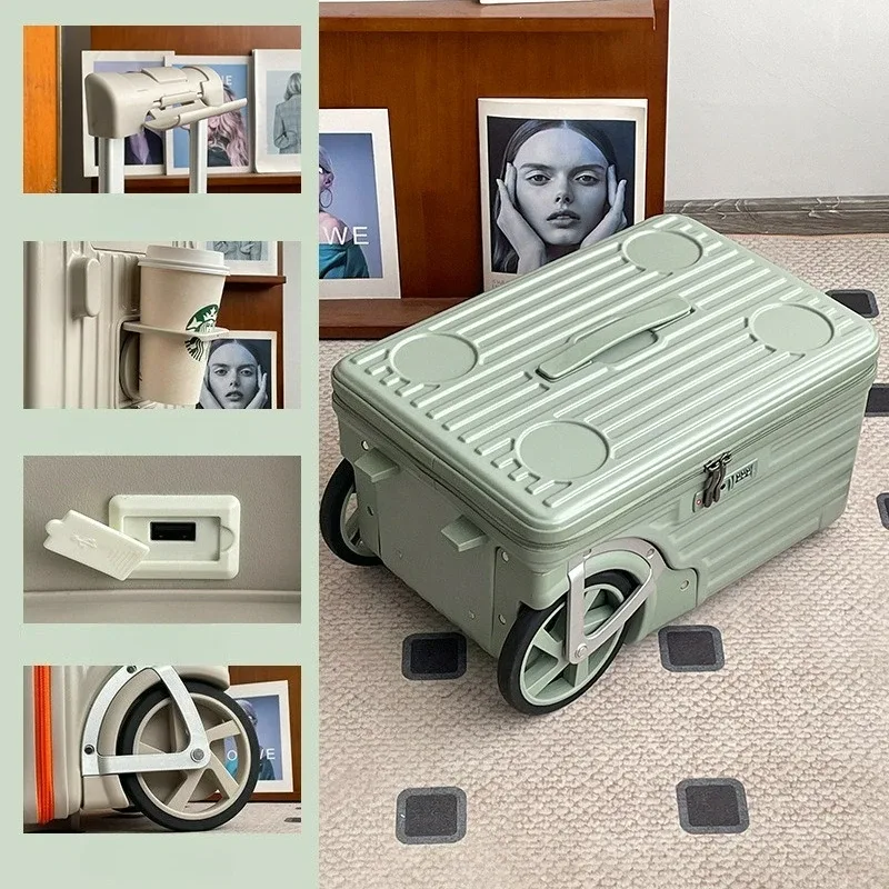 valise roulettes toupie abs gris clair orange poignées sécurité motif intérieur cercles noirs gris durabilité transport
