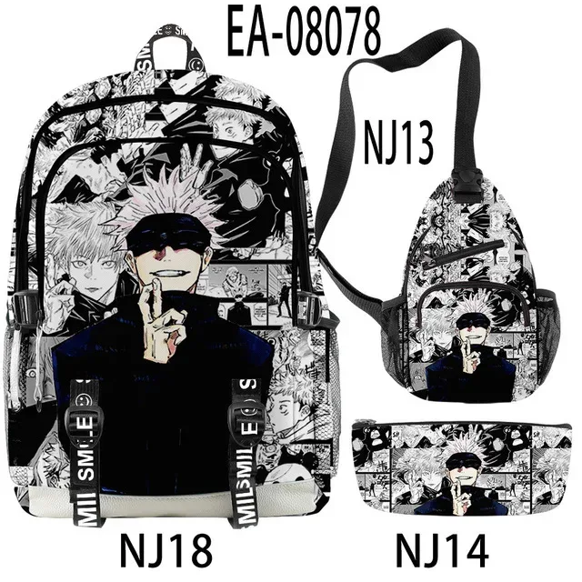 sac dos toile manga noir blanc expression faciale bd texte adolescents voyage école informatique