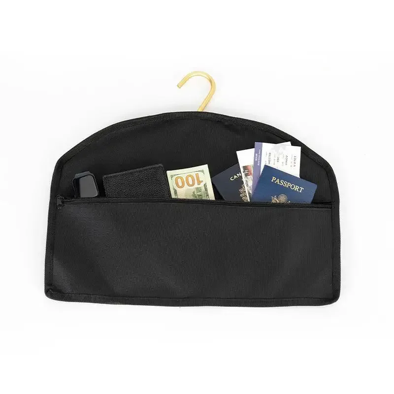 pochette de rangement de sécurité dissimulée à suspendre, avec fermeture éclair, antivol, pour voyage, maison, objets de valeur, passeport, argent, bijoux