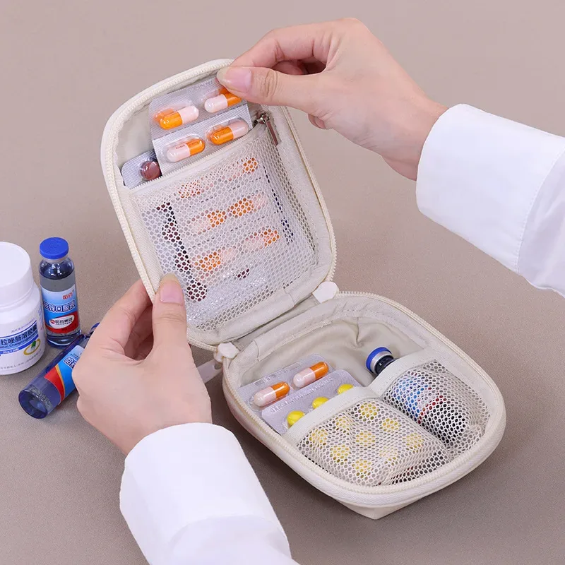 sac à médicaments portable d'extérieur pour hommes et femmes, petite ligne de données de voyage, fournitures médicales, pochette de rangement d'outils, mini fourre-tout, sac à capsules