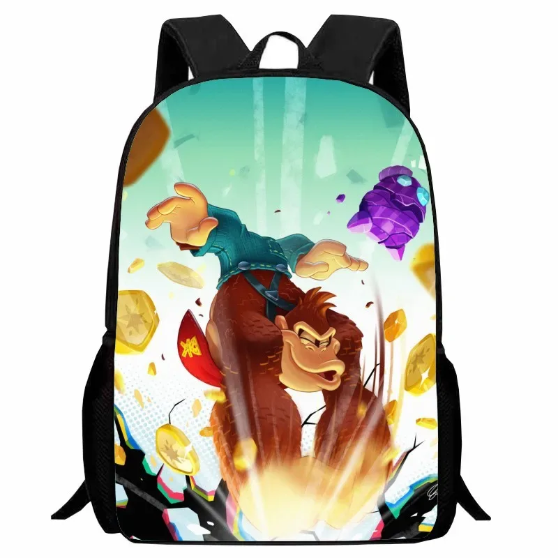 sac dos nylon donkey kong animé joyeux course combat famille grande capacité voyager école