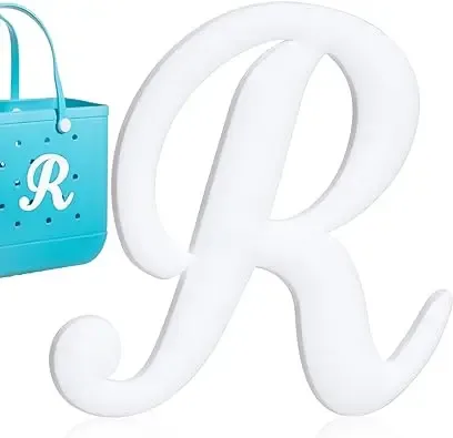 1pc lettre décorative pour sac à main, lettres de l'alphabet de couleur blanche accessoires de décoration lettres de l'alphabet 3d pour sac fourre-tout de plage