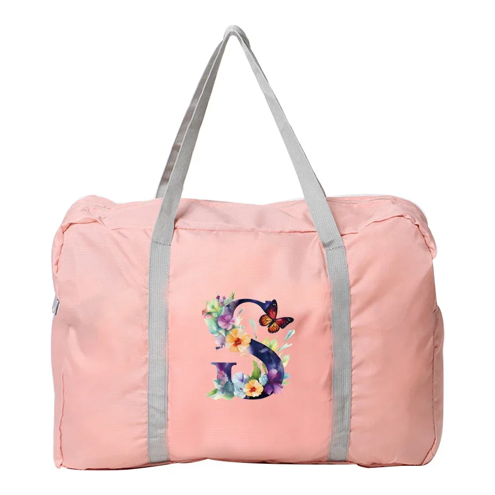 sac de voyage pliable réutilisable grande taille à motif papillon imprimé, sac de rangement écologique pour vêtements, sac de rangement pour articles ménagers et courses