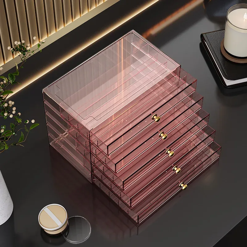 boîte de rangement pour bijoux sur le thème des animaux de compagnie, style tiroir, 25 compartiments, 3 couches, haute dureté, boîte organisateur de bijoux de luxe