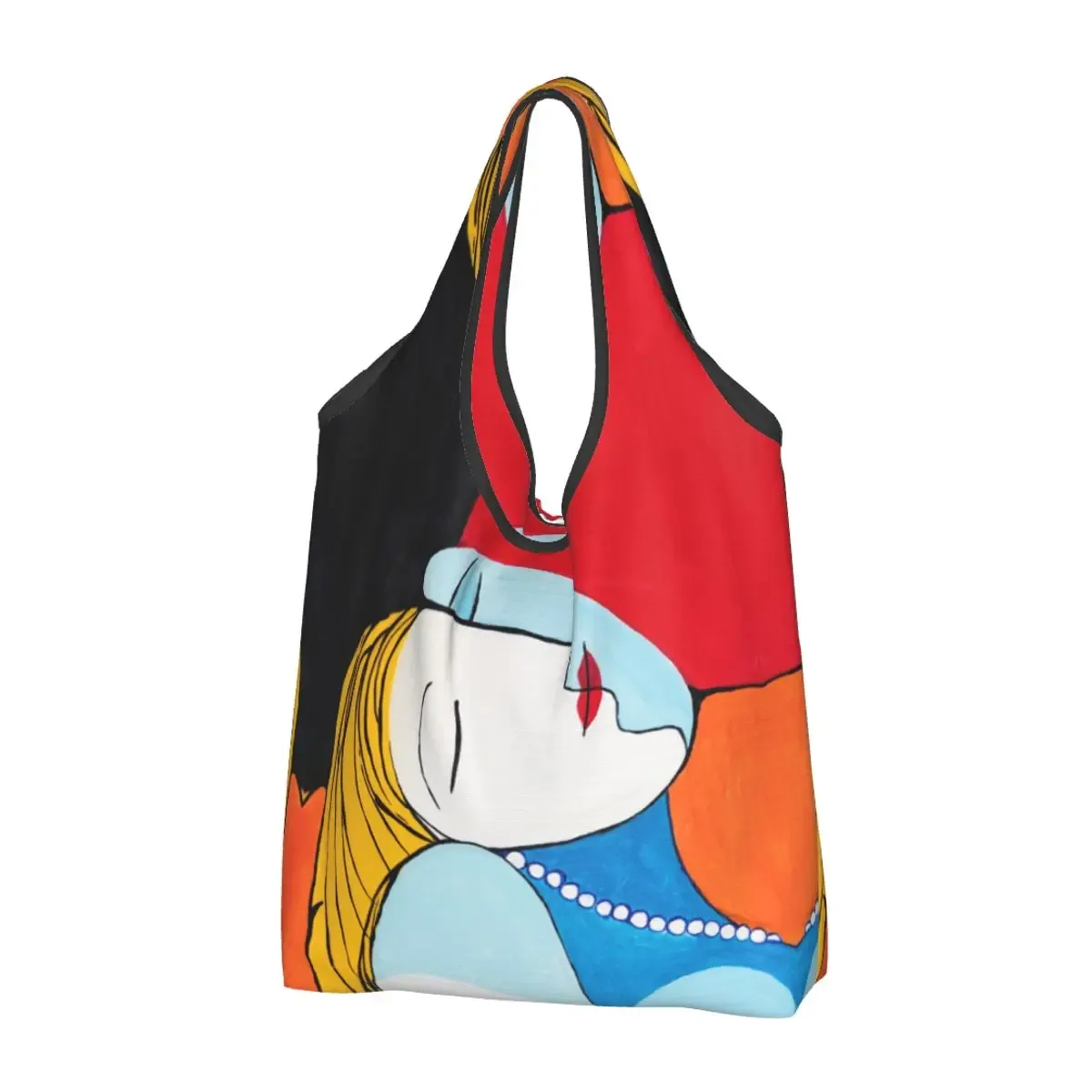 personnalisé drôle espagne pablo picasso guernica shopping sac fourre-tout portable épicerie shopper sac à bandoulière